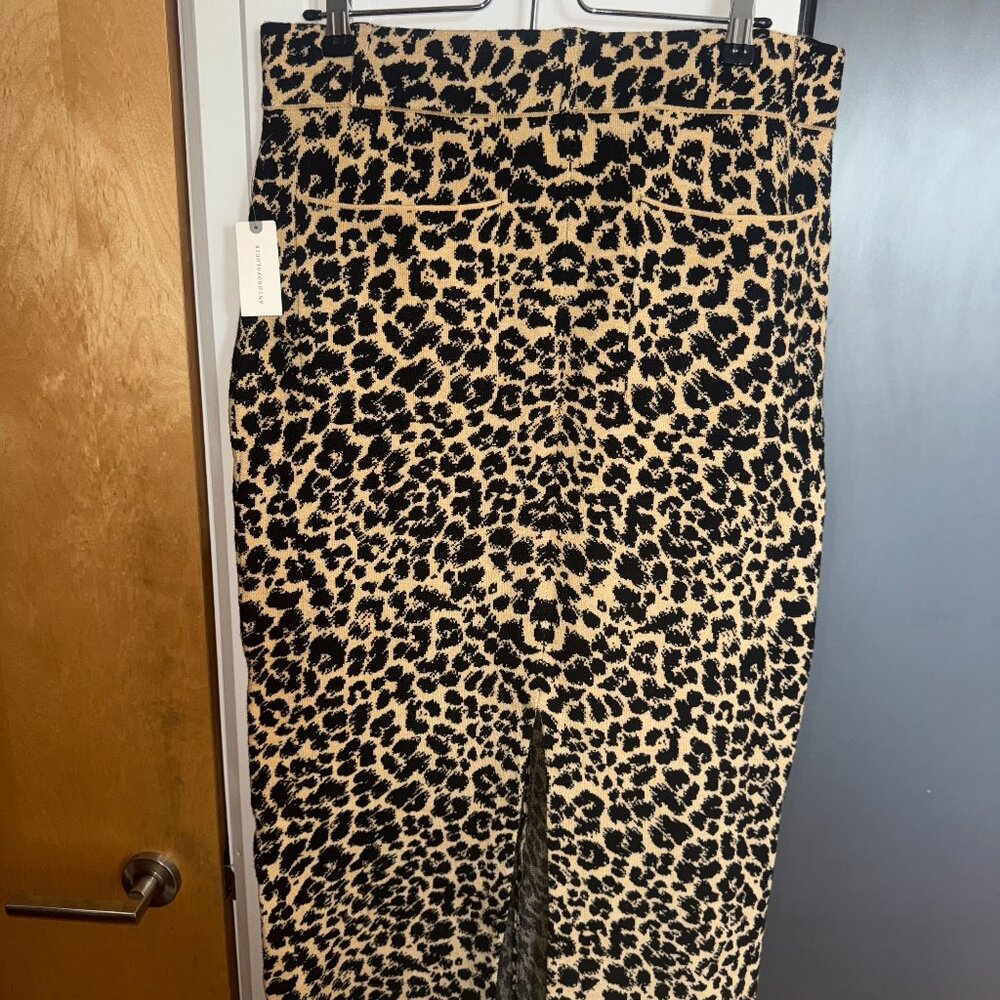Anthropologie Maeve The Colette Sweater Knit Maxi Skirt in Cheetah (Large) - Picture 5 of 8